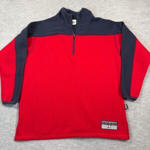 MGM Grand Sport Sweatshirt Mens S Red 1/4 Zip Vintage 1997 Las Vegas Fleece Navy